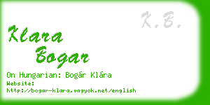 klara bogar business card