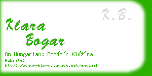 klara bogar business card